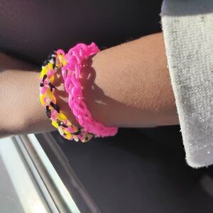 Vibrant Pink and Yellow Jewelry Set